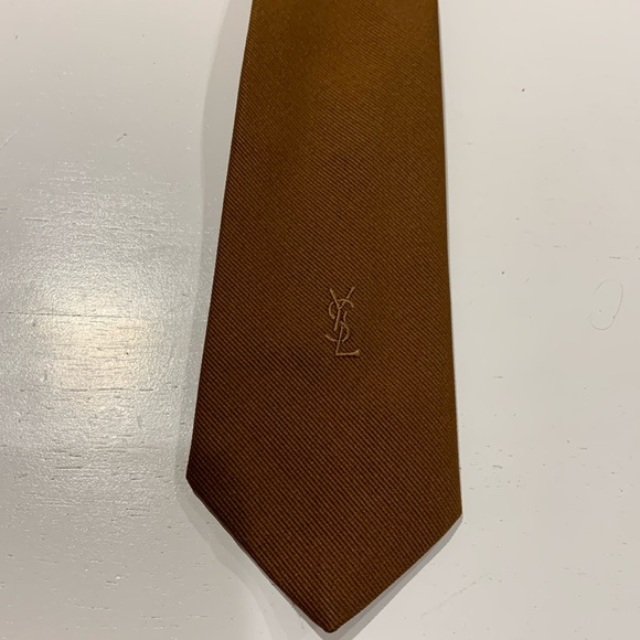 YVES SAINT LAURENT TIE GOLDEN BROWN - Picture 1 of 5